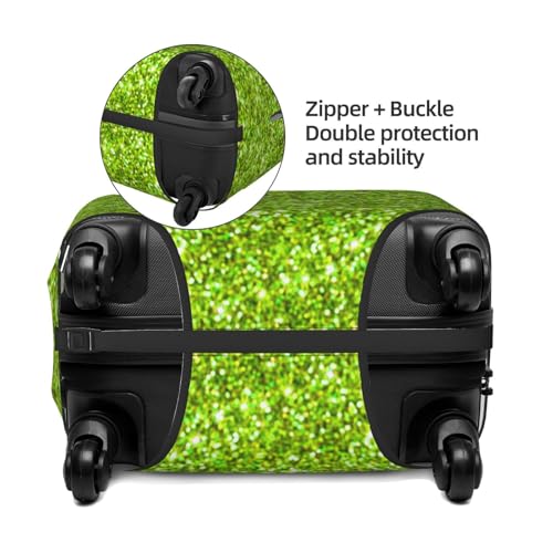 Lime Green Glitter For Travel Luggage Cover Suitcase Protector Fits 18-32 Inch Travel Luggage Protector Elastic Luggage Anti-Scratch Suitcase Cover2