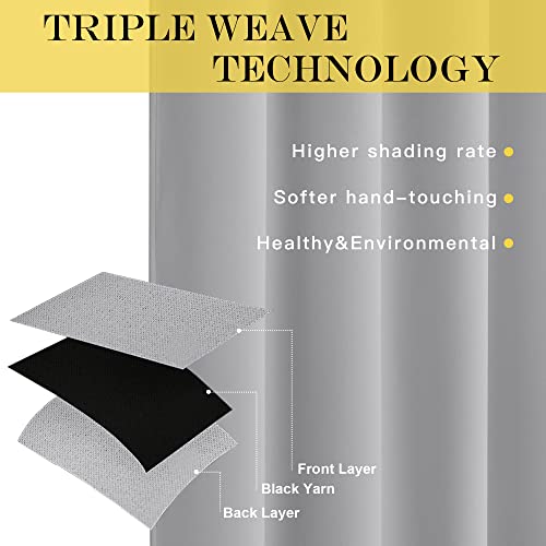 NICETOWN Room Darkening Curtain for Living Room - Energy Saving Thermal Insulated Grommet Room Darkening Curtain/Drape for Bedroom (1 Panel, 46 by 72, Silver Grey)