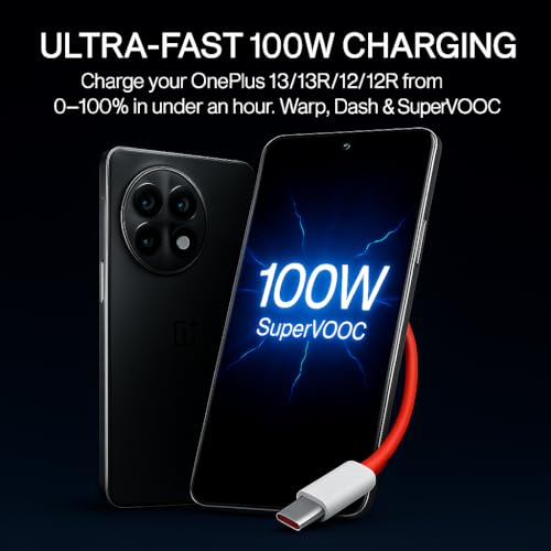 Image of Hoerrye 100W Supervooc Type A to C 3.3ft Fast Charging Cable for Oneplus 13S /13R /13 /12 /12R /Nord 4 /CE 4 /11 /11R /10Pro /10R /10T /9RT /9R /8R /8T /6 /6T /7 /7T /Tablet / Laptop(Dash,Warp)100Watt USB-C Charging,Red