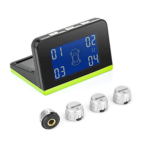 Solar Power USB TPMS Car Tire Pressure Monitoring System 4 External Internal System Car Alarm Tire Pressure Sensors Car Tire Pressure Sensor(Internal Sensors)(External Sensors)