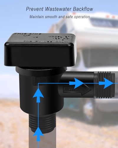 Image of 571-VAC-CHK-A RV Vacuum Breaker Check Valve For Black Tank System Leaking Loud Noise Wet Floor, Camper Flusher Check Valve Backflow Preventer