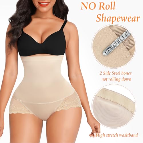 Image of Werena Tummy Control Shapewear Underwear for Women High Waisted Body Shaper Panties Shaping Briefs