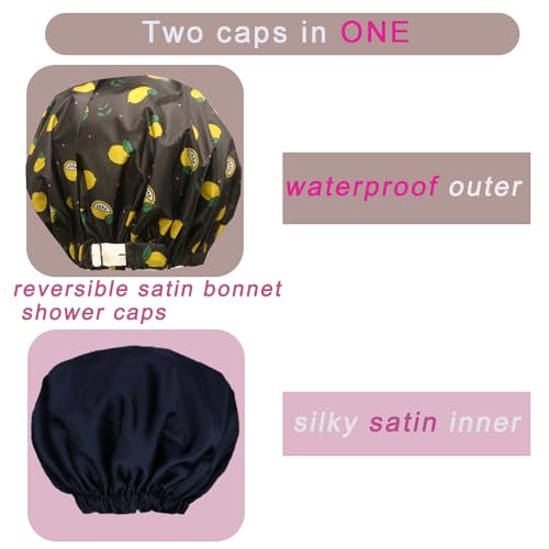 Bonnet de douche imperméable grand format pour routine cheveux et bain - 3
