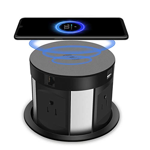 Automatic Pop Up Sockets,Retractable Recessed Power Strip,Pop Up Power Strip 4 Outlets,with Wireless