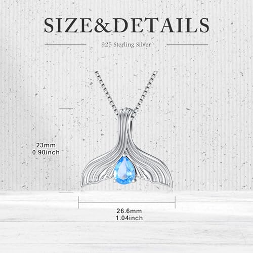 Whale Tail Necklace S925 Sterling Silver London Blue Topaz Ocean Necklace Whale Tail Pendant Necklace Ocean Jewelry Gifts For Christmas Gifts for Women Mom Friends4