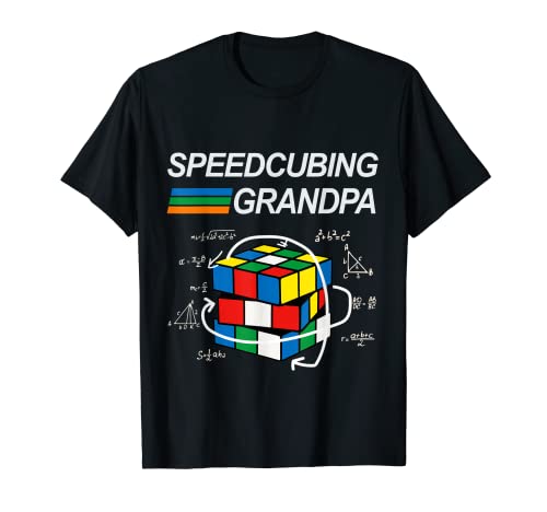 Speedcubing Nonno Competitivo Puzzle Giocatori Speedcubing Maglietta
