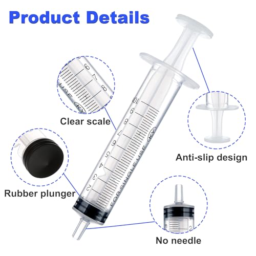 Amabro Kunststoffspritze für Flüssigkeit, 5 Stück (1 ml 3 ml 5 ml 10 ml 20 ml) Dosierspritze ohne Nadel Plastikspritze Ideal für feine Dosierungen Hobby Handwerk Haustiere uvm