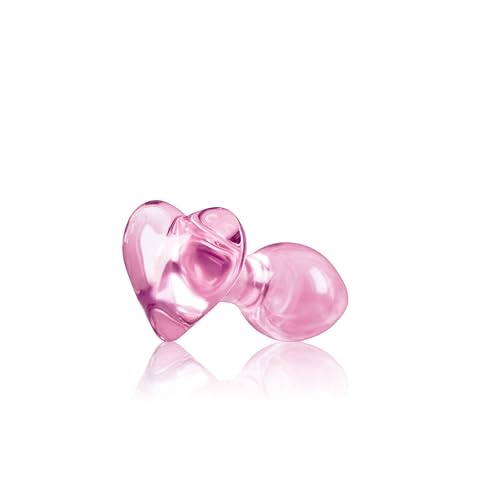 Small Pink Glass Butt Plug Crystal Heart Rose Glass Anus Set Adult Toy (Color : Sky Blue) - Sky Blue