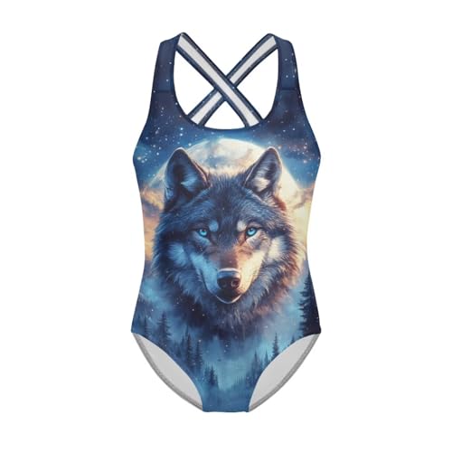 Image of Yzaoxia Girls' Swimwear One Piece Swimsuit for Kids Scoop Neck Bathing Suit Round Neck Swim Wear 5-14Y