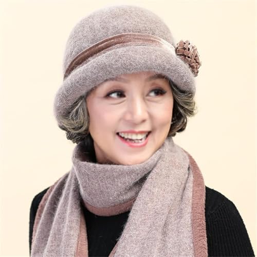 HBJWOV Winter Warm Middle-Aged and Elderly Hats Grandmother Models Wool Knit Hat3