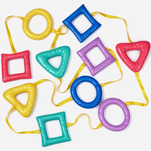 Woanger 1 Pcs PU Shapes Walking Rope for Preschool Walking Rings for Toddlers Colorful Handles Leash for Toddler Class Line Rope 165 Long Keep Children Calm and Line Classroom Supplies
