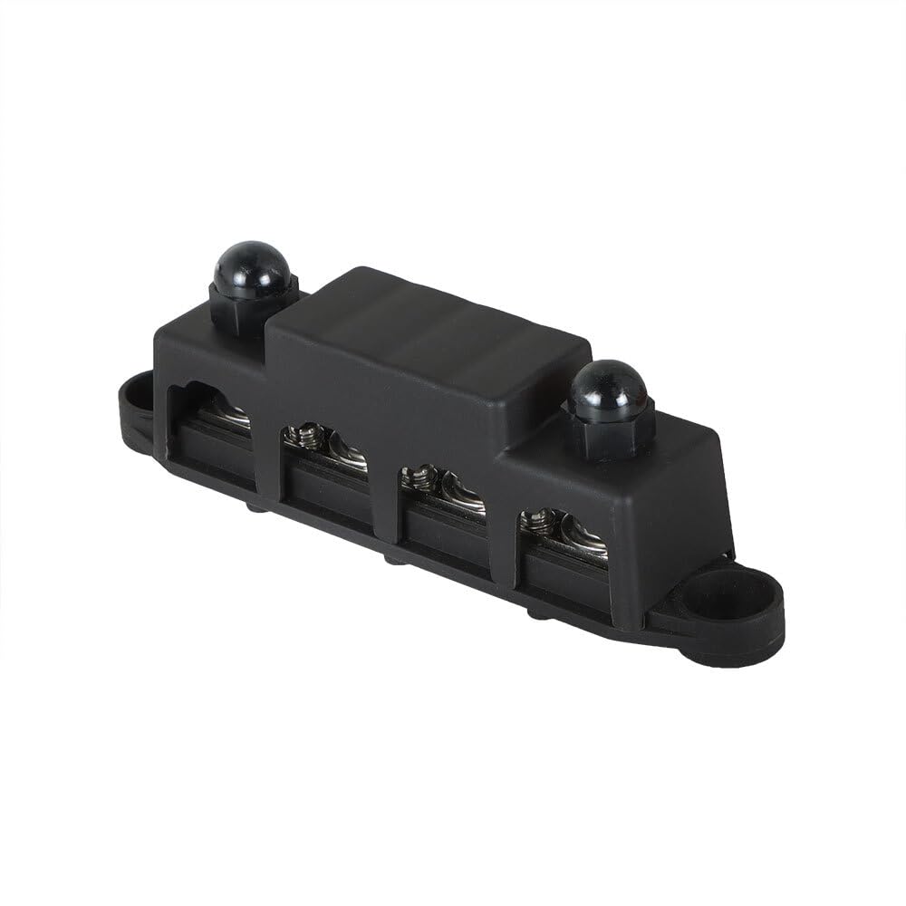Genuine Unused 4 Post Busbar Bus Bar Power Distribution Block 5/16" 12V 250A With Cover Genuine OEM Replacement