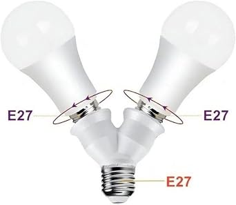 E27 Duy Çoğaltıcı, Tek Duydan Çift E27 Lamba Bağlantısı, Duy Çoklayıcı, Tek Duya İki Ampul Takma