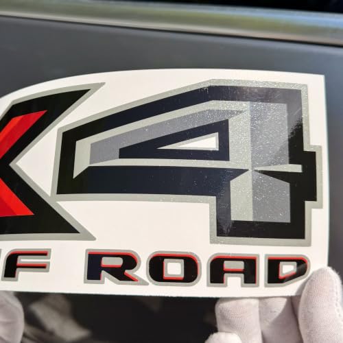 Image of GOLD HOOK FX4 Off Road Decals Compatible with Ford F-150 2015-2026 - Diamond Series - Black & Red Diamond Finish - Set of 2