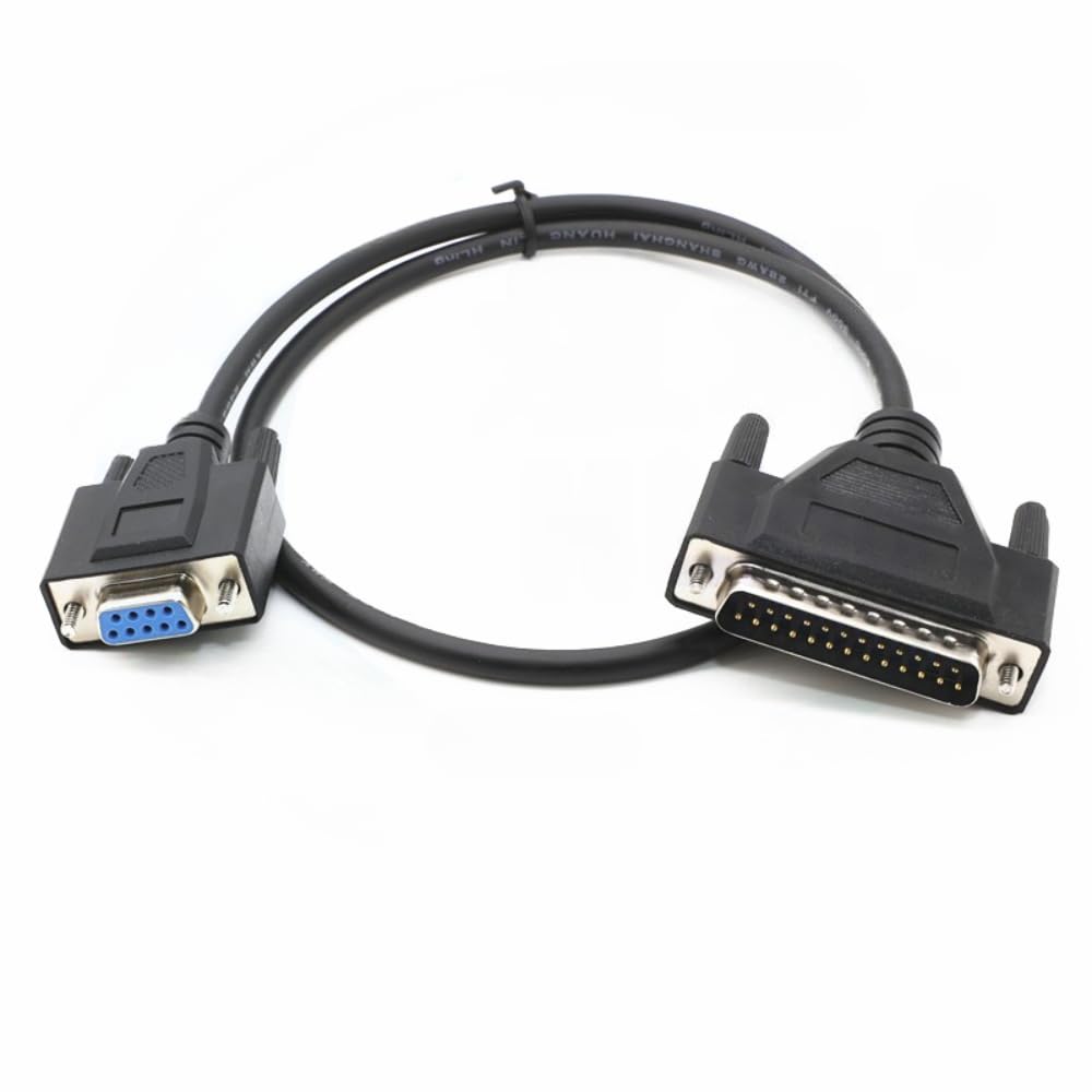 RIKYJIC DB9 Female to DB25 Male RS232 Serial Cable Double Shielded for Printer Connection(1 Meters)