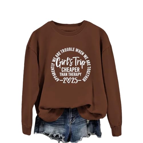 Girls Trip Sweatshirt for Women 2025 Girls Weekend Vacation Long Sleeve Graphic Shirts Fall Travel Pullover Tops2