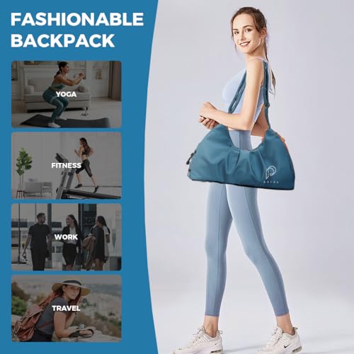Image of PALAY Women Gym Bag Nylon Duffle Bag with Shoe Compartment Multifunctional Waterproof Travel Shoulder Bags with Adjustable Shoulder Strap