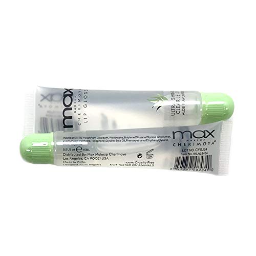 Cherimoya Max Makeup Clear Lip Polish Bulk (36 Pieces) Aloe Vera #TOP1