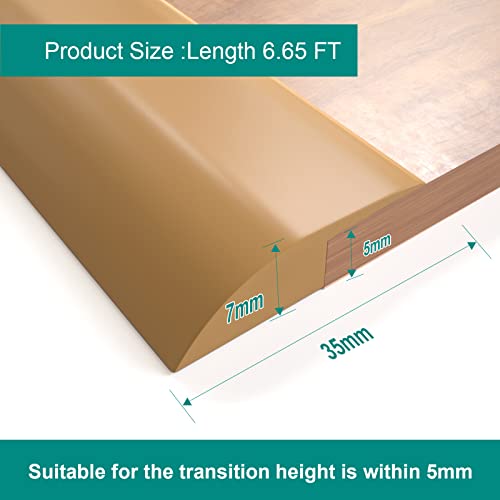 Yuzzy 6.56Ft Carpet Floor Transition Strip Self Adhesive Carpet & Floor Edging Trim Strip Pvc Peel And Stick Threshold Transitions With A Height Less Than 5 Mm Carpet To Tile Transition Strip (Brown) #TOP1
