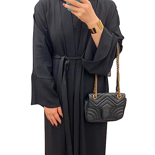 2PCS Women's Muslim Dresses Abaya Islamic Dubai Prayer Dress Robe Long Cardigan Maxi Dress4