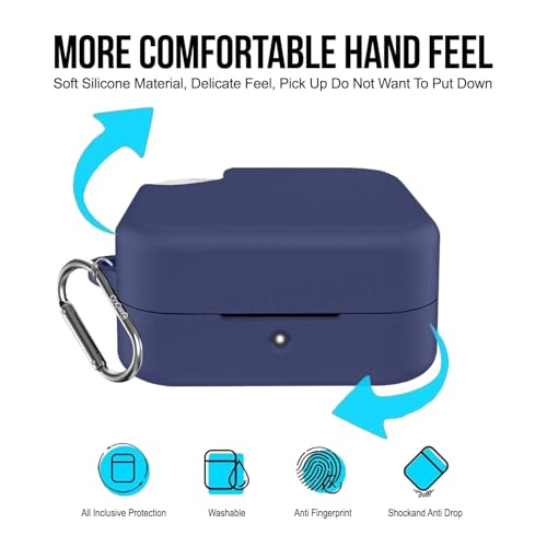 Image of Soft Silicone Case Cover for CMF by Nothing Buds Pro 2 | Buds 2 | Buds 2 Plus (Blue)