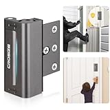 Home Security Door Lock, Upgraded Metal Door Reinforcement Lock, 3' Withstands 1000 lbs of Impact for Inward Swing Doors, Defender Door Locks for Kids Safety, Prevent Unauthorized Entry, Dark Gray
