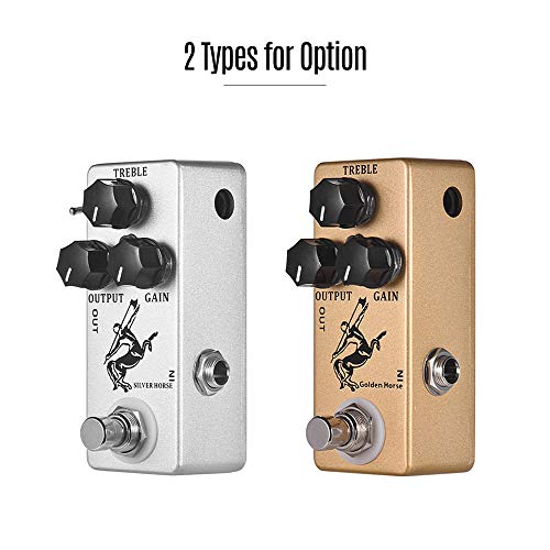 RuleaxAsi Golden Horse Guitarra Overdrive Efeito Pedal Shell Full Metal True Bypass