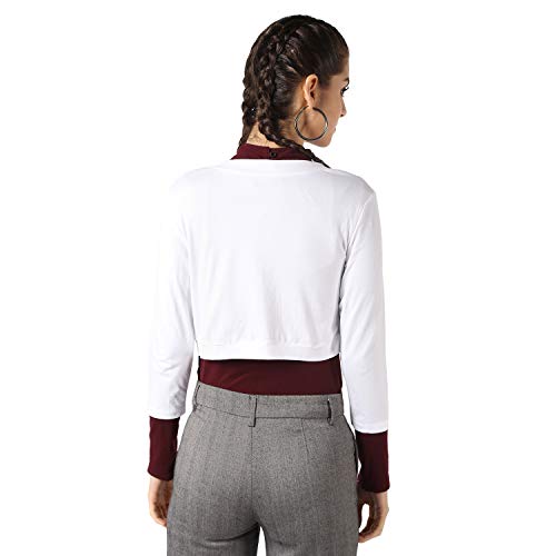 Image of PepTrends Solid Cotton Knitted Short Shrug with Front Open