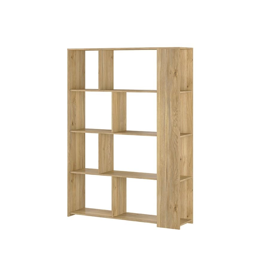 Homey - Estantería Salón Extra Ancha 129 cm, Libreria, Color Roble Miel, 129 cm (Ancho) x 176 cm (Altura) x 33 cm (Fondo)