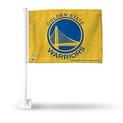 Rico Industries NBA Golden State Warriors Car Flag with included Pole
