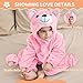 BETTERFUN Unisex Baby Bear Hooded Romper Jumpsuit Toddler Infant Plush Halloween Outfits 18-24 Months, Pink