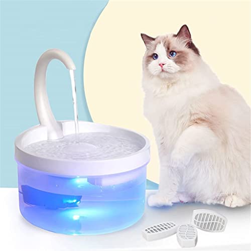 Fuente de agua automática para gato 2L con luz LED USB
