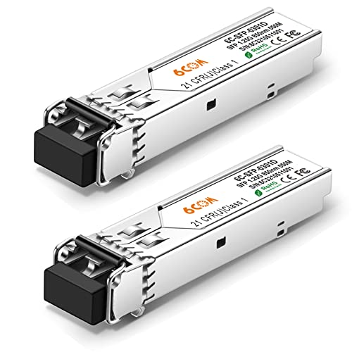 Image of 2Pack Gigabit SFP Transceiver, 1000BASE-SX LC Multi-Mode Module for Cisco GLC-SX-MMD, Ubiquiti, Netgear, D-Link, Supermicro