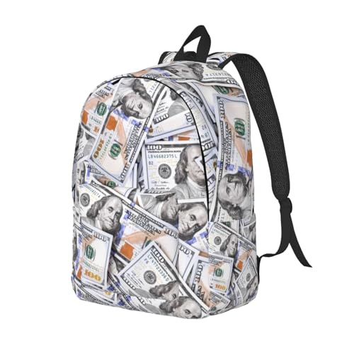 Fun Money Dollar Novelty Backpack for Girls Boys Women Lightweight Canvas Bookbag Casual Daypack for Travel Outdoor Camping, 17 Inch4