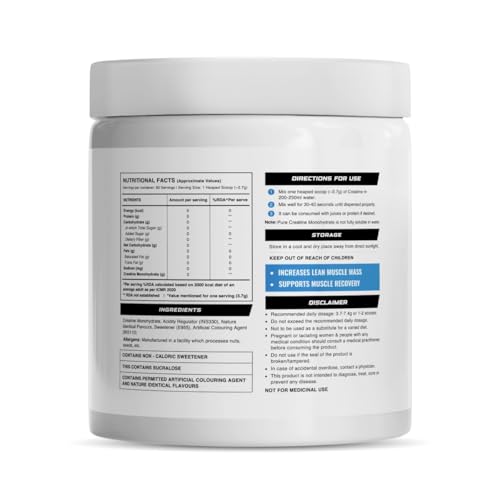 Image of Wellcore Pure Micronised Creatine Powder With Glass Bottle (83 Servings, Tropical Tango) For Enhanced Muscle Strength With Rapid Absorption | Creatine Monohydrate | Wellcore Creatine Flavoured - 307g