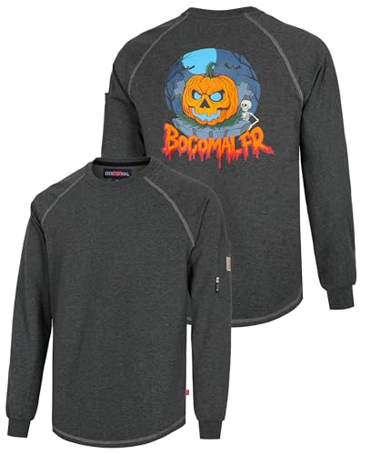 Image of BOCOMAL FR Shirts Heather Series 6oz Flame Resistant T Shirt NFPA2112 CAT2 Fire Retardant Crew Work Shirt