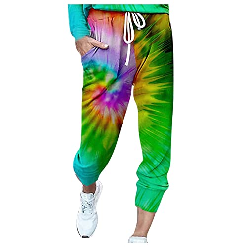 Leggings de cintura alta para mujer, sueltos, informales, yoga, pantalones de deporte con perneras anchas, pantalones de ocio, anticelulitis, sin costuras, push up, Tik Tok, verde, M