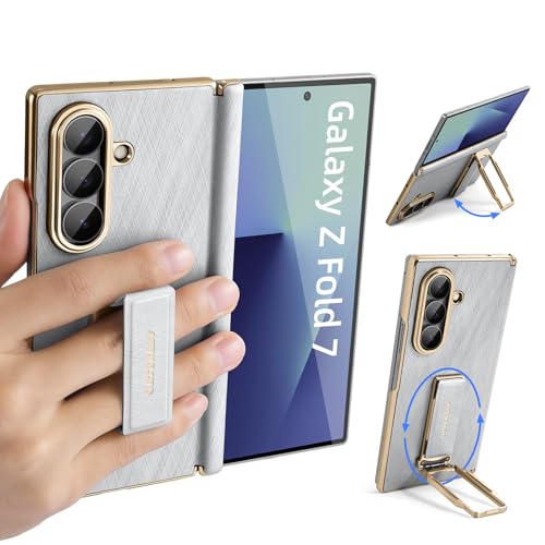 NIFBANG Samsung Galaxy Z Fold 7�p�̃P�[�X ���U�[ �t�B���K�[�z���_�[�t�� �M�����N�V�[ z fold 7�p�̃t���b�v�P�[�X �X�}�z�x���g�t�� ����/���^�� �X�^���h ���^�M�����N�V�[ Z Fold 7�p�̃J�o�[ �w��h�~ �C