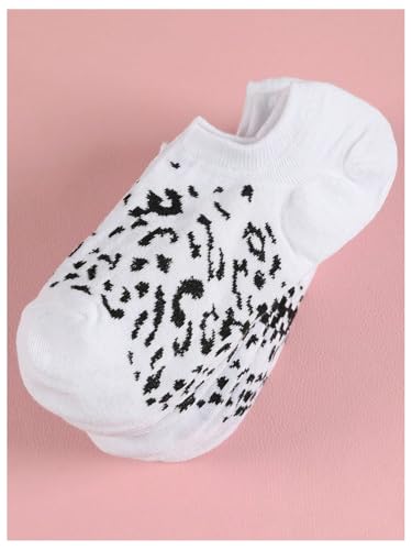 Image of WDIRARA Women's 6 Pairs Leopard Print Low Cut Socks No Show Socks