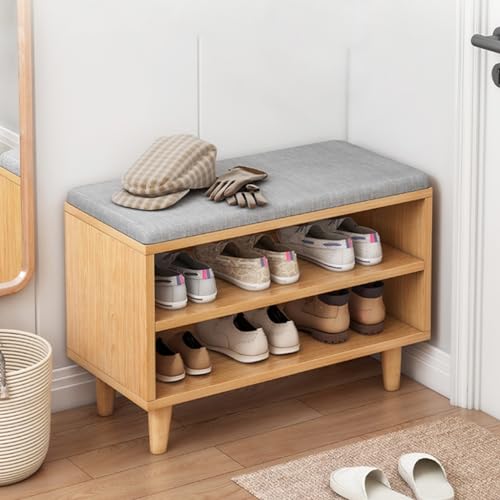 Tabouret souple avec étagère à chaussures d'entrée design simple 40 cm - 3
