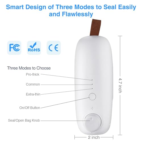 Foto von Bubbacare Folienschweißgerät Mini, Mini Bag Sealer, USB Wiederaufladbar Mini Folienschweißgerät Versiegelungsmaschine, Tüten Schweissgerät, Tütenverschwe