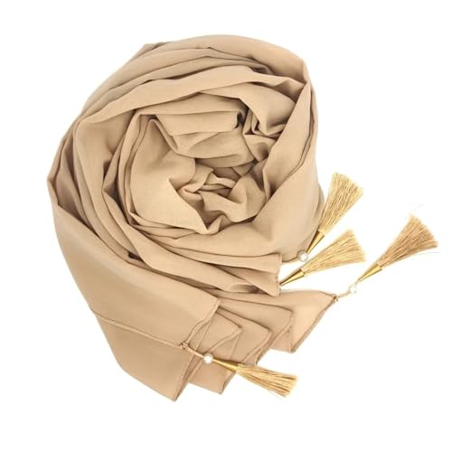 Chiffon Hijab For Women Turban Turban Cover Hanging Tassel Women's Scarves Islamic Hijab3