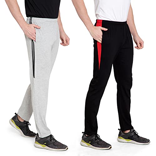 Image of Zeffit Solid Cotton Track Pants /Lower Sport Wear for Men & Boys | Stylish Regular Fit Track Pants for Gym /Running /Workout /Jogging /Sports (Pack of 2)