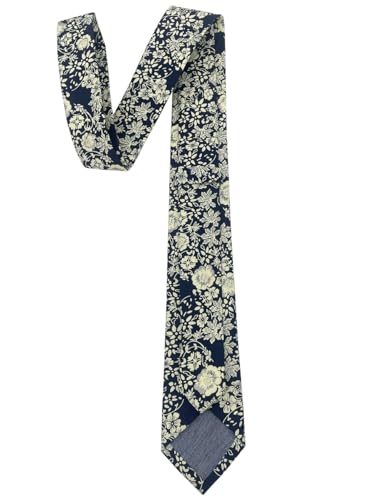 Image of Kebocis Mens Skinny Cotton Floral Tie for Men
