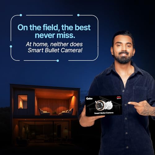 Image of Qubo Smart Bullet Cam Pro 3MP by Hero Group | STQC Certified | AI Person Detection | Automatic Alarm & Spotlight | Night Vision | IP66 Rating