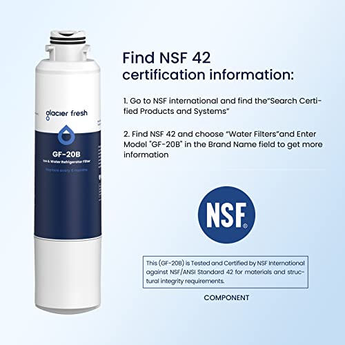 Glacier Fresh Da29-00020B Refrigerator Water Filter Compatible With Samsung* Da29-00020A/B, Da29-00020B-1, Haf-Cin/Exp, 46-9101, Rf4267Hars For French Door Fridge Kitchen (3 Pack) #TOP3