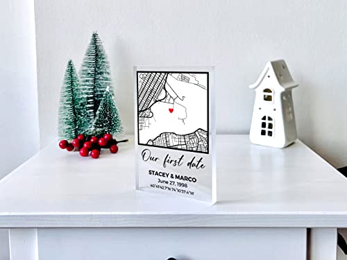 Where We Met Valentines Day Map Plaque - Couple Map, Gift For Her, Acrylic Plaque Couple Gift, Custom Locaiton, Gift For Him, Couples Gift #TOP4