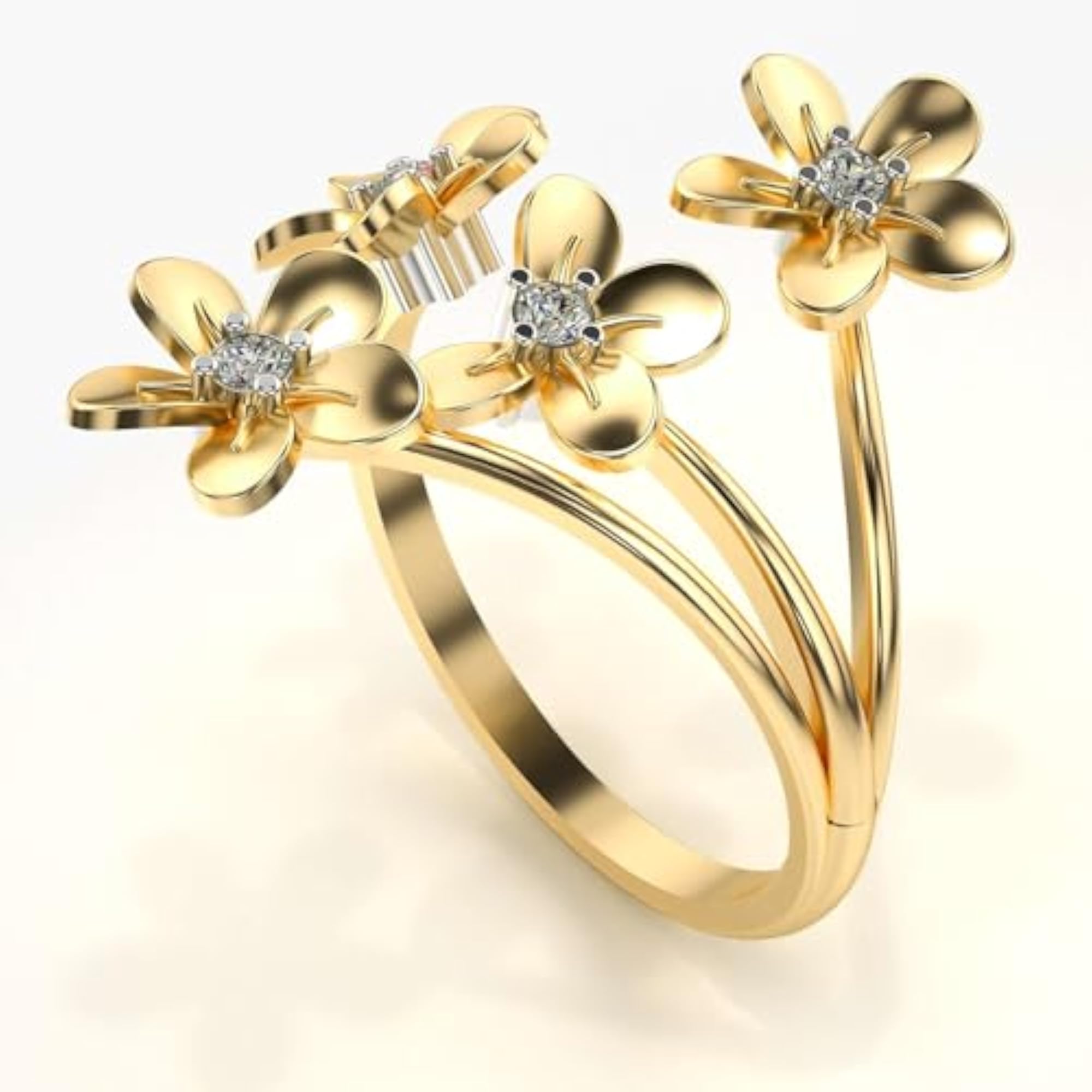 Women's Sterling Silver & Lab Grown Diamond 0.09cts Ring, Stylish