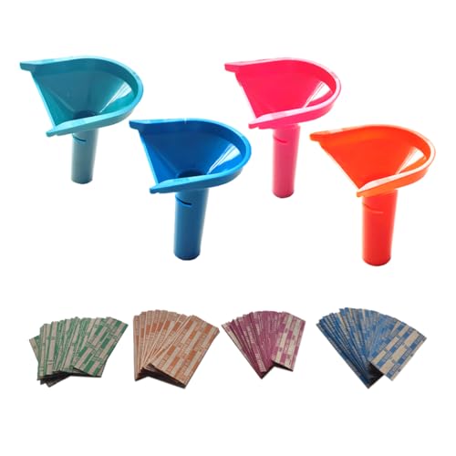 Coin Storage & Sorter Tubes 4 Colors and 200pcs Assorted Flat Striped Coin Wrappers – Coded Coin Counters Tubes and Assorted Coin Wrappers Easy to Load
