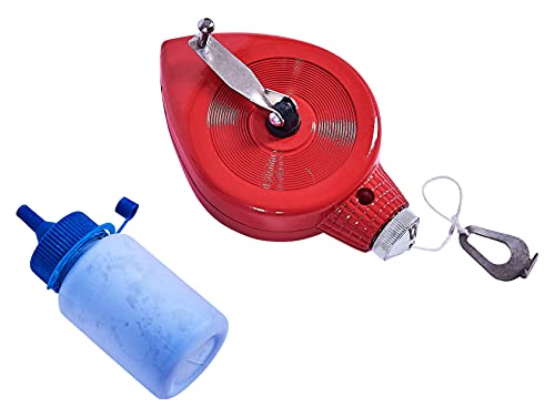 Amtech 2-Piece Chalk Line Kit 30 m Self-Chalking Reel with High-Visibility Powder Lightweight Aluminium Body for Fast Clean Marking